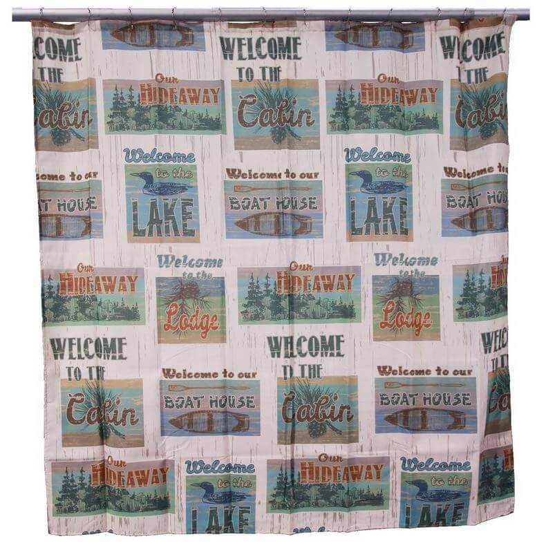 Shower Curtain Cabin Lidl Dollys, Lodge Shower Curtain