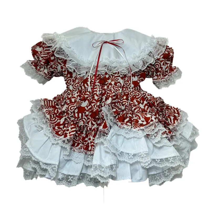strapless open back dress 40s RED WHITE SWIRL PRINT STRAPPY FULL SKIRTED EVENING DRESS main image 1