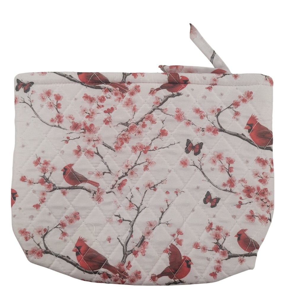 COSMETIC BAG CARDINAL BLOSSOMS