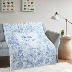 MOM I LOVE YOU QUILTED THROW
