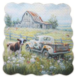 VINTAGE FLOWER TRUCK THROW
