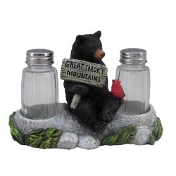 SALT AND PEPPER SET BLACK BEAR CARDINAL